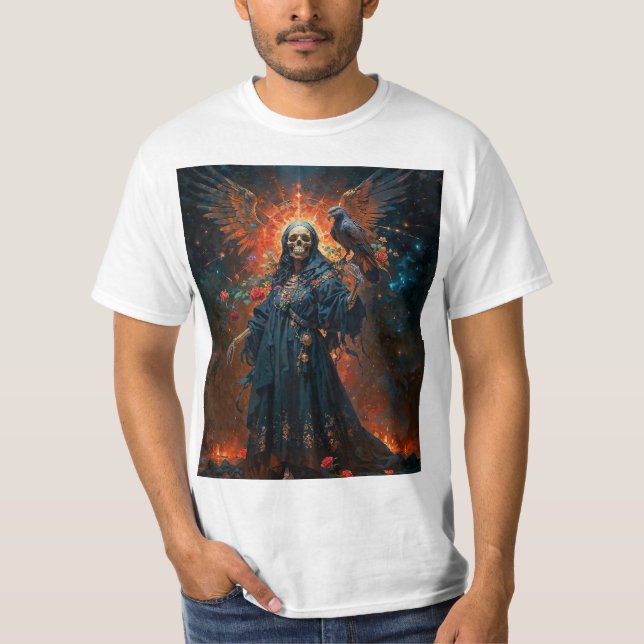 Camiseta Santa Morte Vestido Preto (Frente)