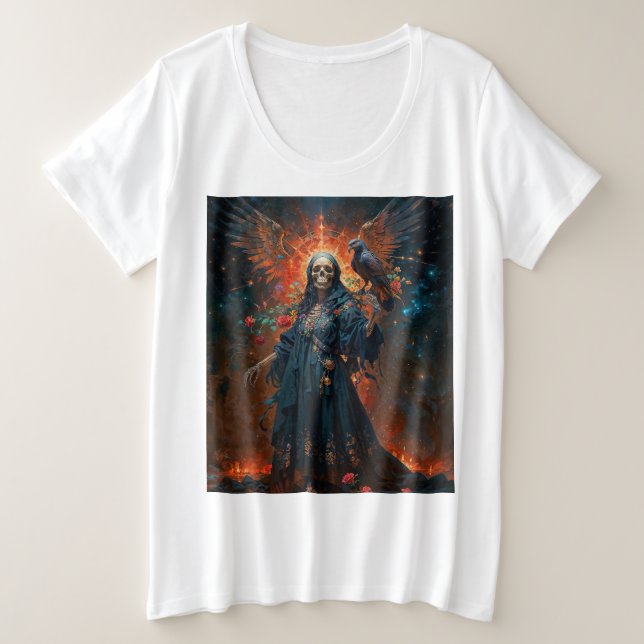 Camiseta Santa Morte Vestido Preto (Frente do Design)