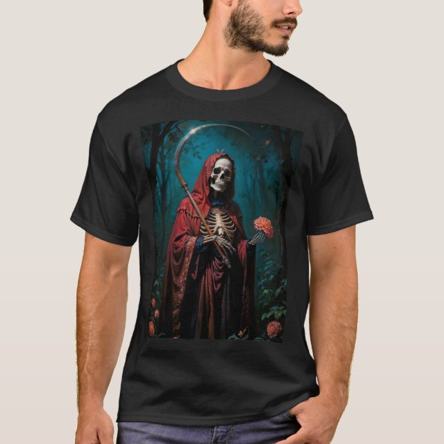 Camiseta Santa Muerte de Robe Vermelho (Frente)