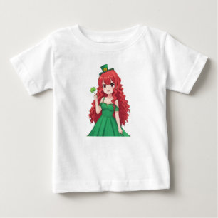 Camiseta Santa Patrick é fofo, moça de anime irlandesa