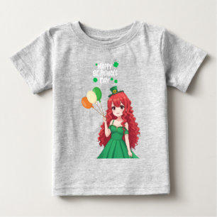Camiseta Santa Patrick é fofo, moça de anime irlandesa