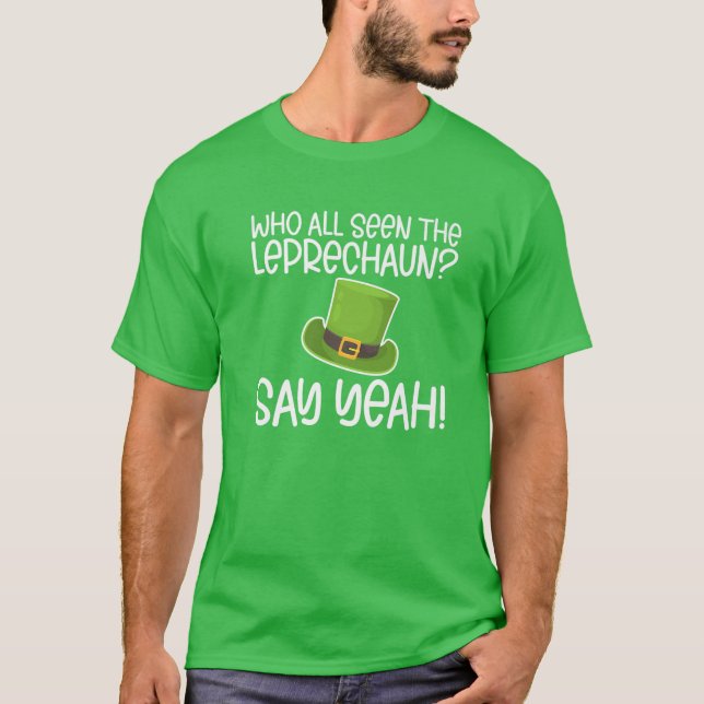 Camiseta Santa Patrick é um dia Engraçado Leprechaun Mens M (Frente)