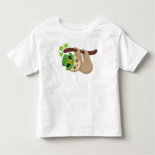 Camiseta Santa Patrick's Day Sloth, Leprechaun Hat, Clovers