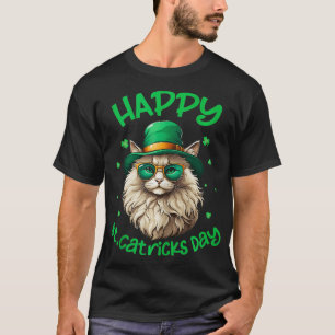 Camiseta Santa Patricks Dia dos Carrinhos Santo dos Gatos