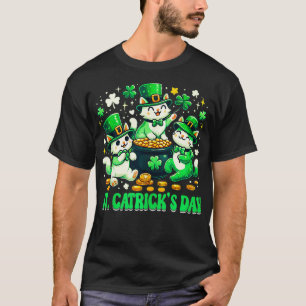 Camiseta Santa Patricks Dia dos Carrinhos Santo dos Gatos