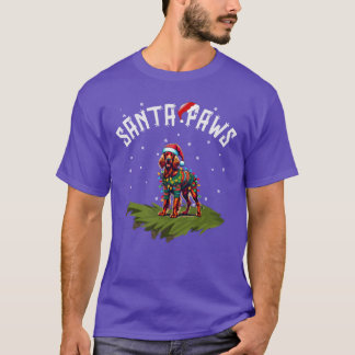 Camiseta Santa Paws Happy Irish Setter Wrapped in Christmas