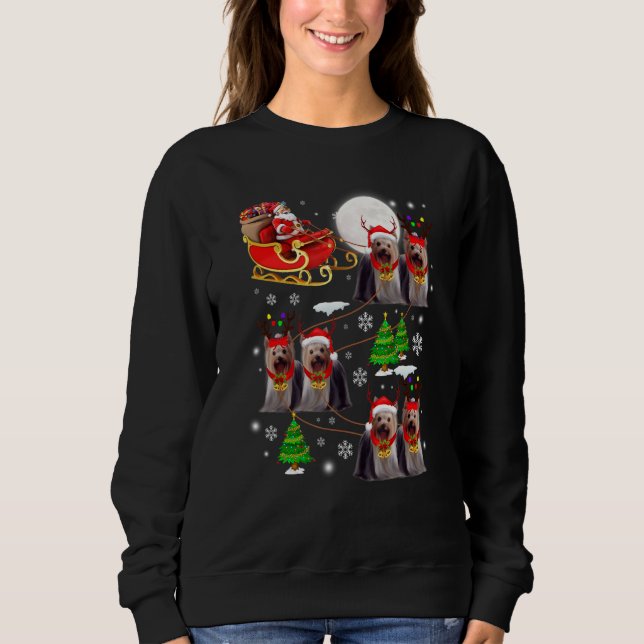 Camiseta Santa Riding Sleigh Yorkshire Terrier Christmas Re (Frente)