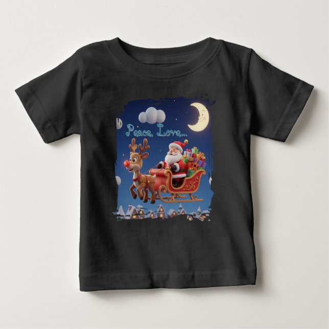 Camiseta Santa Rudolph Christmas Baby Jersey Tee (Frente)