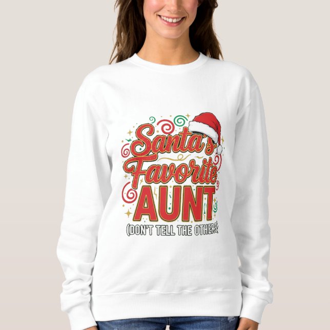 Camiseta Santa’s Favorite Aunt Christmas Shirt Funny  (Frente)