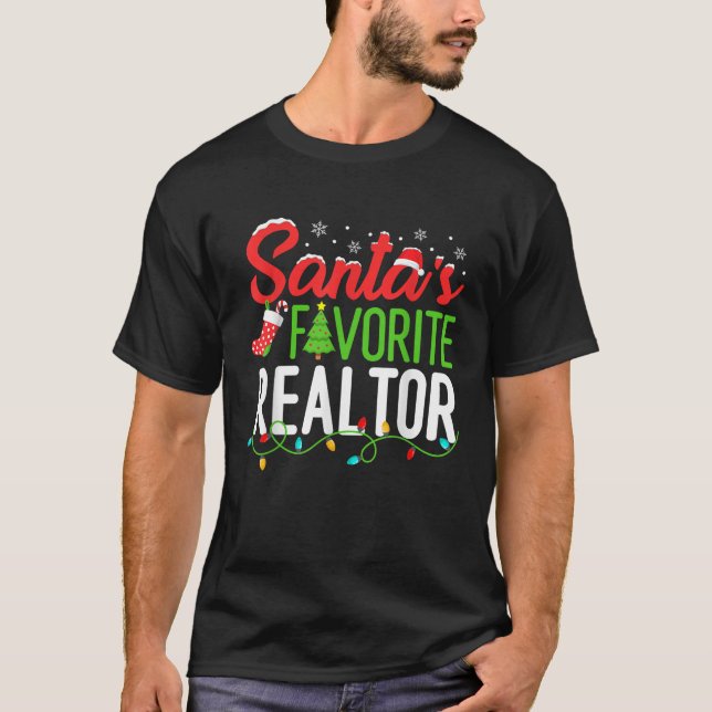 Camiseta Santa s Favorite Realtor Christmas Real Estate Age (Frente)