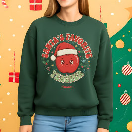 Camiseta Santa’s Favorite Teacher Funny Christmas