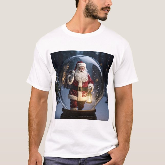 Camiseta Santa’s Lantern – Snow Globe Christmas Magic (Frente)