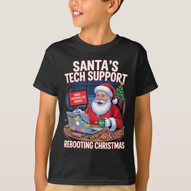 Camiseta Santa s Rebooting Tech Support Tee (Frente)