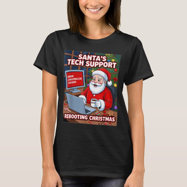 Camiseta Santa s Tech Support Rebooting (Frente)