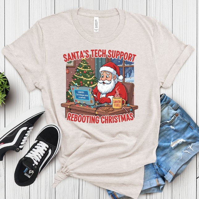 Camiseta Santa’s Tech Support: Rebooting Christmas Humor (Criador carregado)
