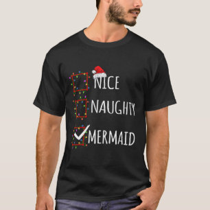 Camiseta Santa Sereia Lista de Natal Santa Claus Fu