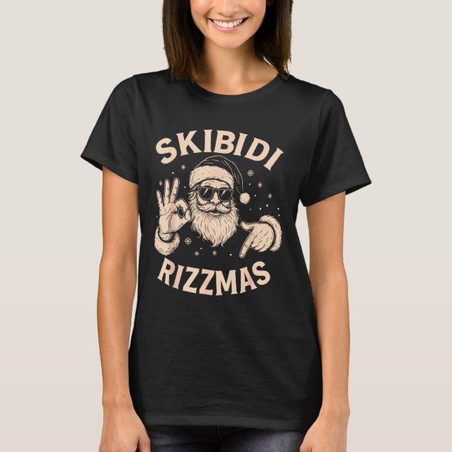 Camiseta Santa Six Seven Meme 67 Hands Sign Rizz Skibidi Ri (Frente)