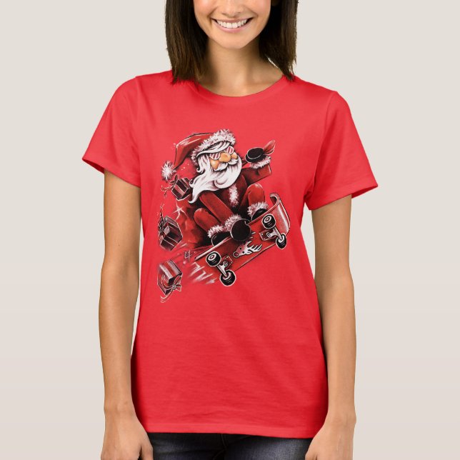 Camiseta Santa Skateboarding (Frente)