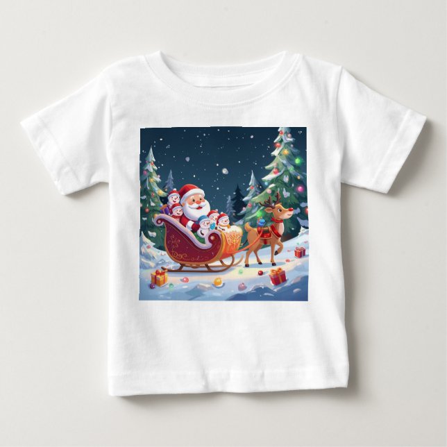 Camiseta Santa Sleigh Ride Christmas Adventure (Frente)