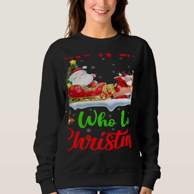 Camiseta Santa Sleigh Ride Reindeer Just A Girl Who Loves C (Frente)