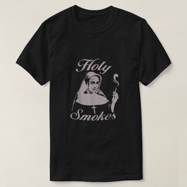 Camiseta Santa Smokes Nun (Frente do Design)