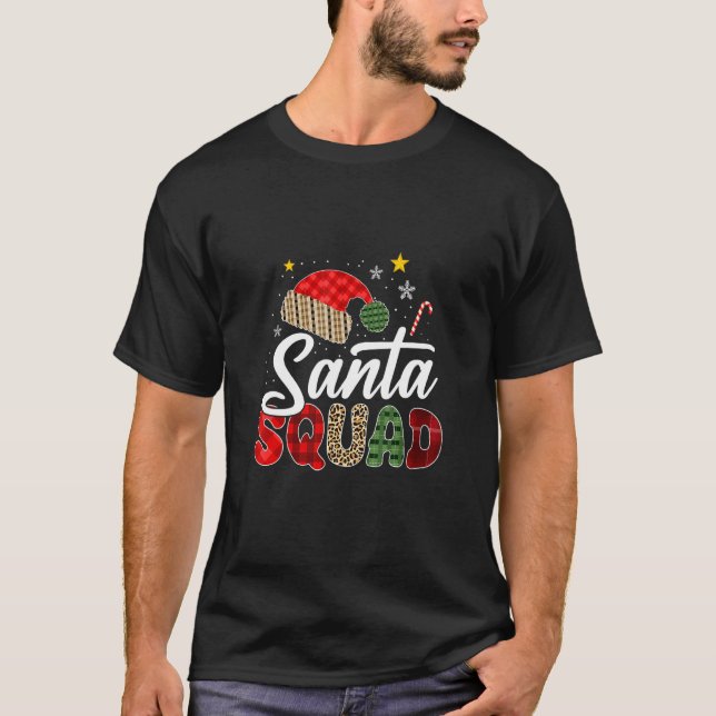 Camiseta Santa Squad Family Group Matching Christmas Pajama (Frente)