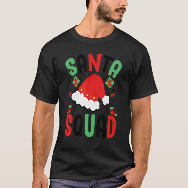 Camiseta Santa Squad Family Group Matching Christmas Pajama (Frente)