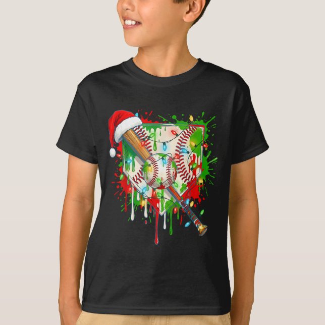 Camiseta Santa Srts Ice Baseball Christmas Xmas Pajama Kid  (Frente)