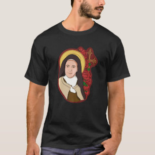 Camiseta Santa Teresa de Lisieux Crianças Florzinha Rosa Ca