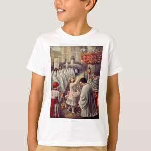 Camiseta Santa Teresinha Lançando Rosas Corpus Domini Arte 