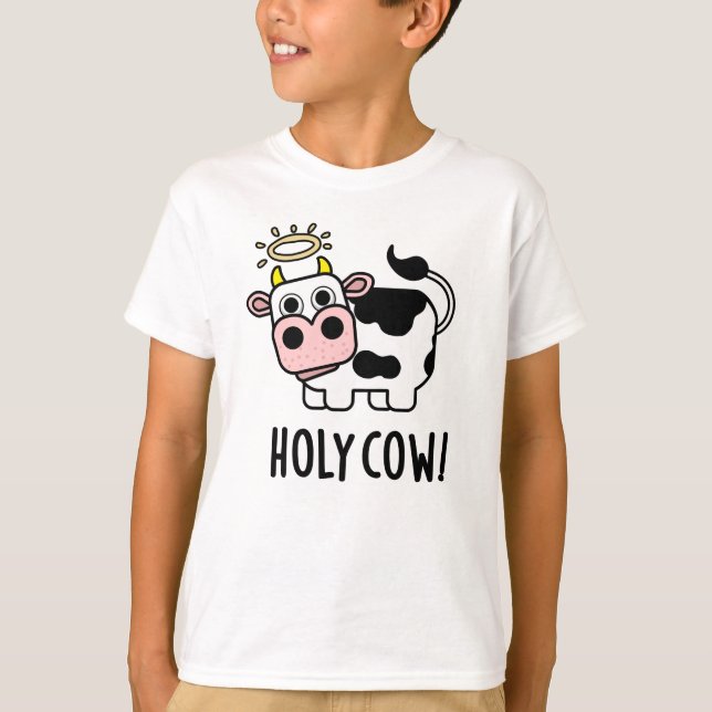 Camiseta Santa Vaca Engraçado Santo Animal Pun (Frente)