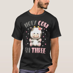 Camiseta Santa vaca, eu sou três aniversário de 3 anos Faze