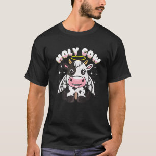Camiseta Santa Vaca Halo Angel Wings Bonita e Novidade