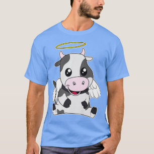 Camiseta Santa vaca Pun Cute Manga Kawaii Cattle Heaven Far