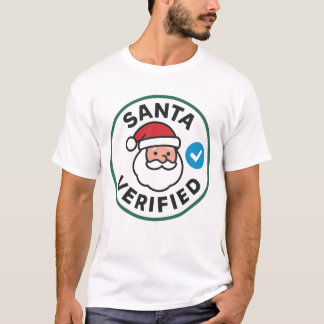 Camiseta Santa Verified Modern Christmas Social Media Humor