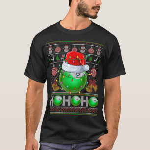 Camiseta Santas Billiard Ball Xmas A Árvore Luz Feia Natal