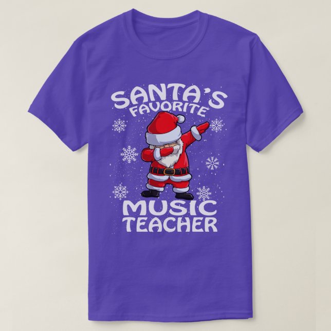 Camiseta Santas Favorita Professor de Música Natal (Frente do Design)