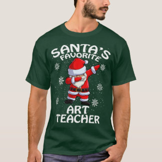 Camiseta Santas Favorita Professora de Arte Natal