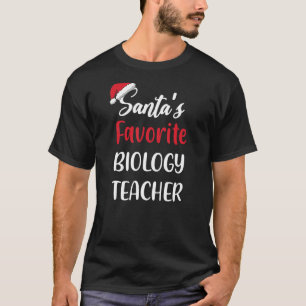 Camiseta Santas Favorita Professora de Biologia no Natal
