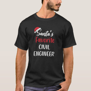 Camiseta Santas Favoritas à Engenheiro Civil Feliz Gif de N