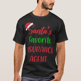 Camiseta Santas Favoritas Agente de Seguro Funny Gift Chris