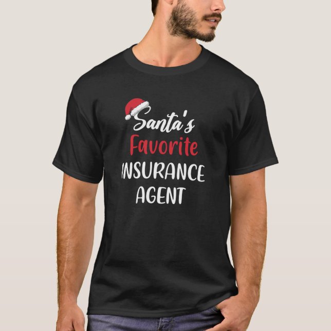 Camiseta Santas Favoritas Agente de Seguros de Natal Engraç (Frente)