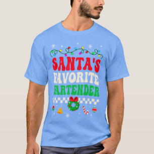 Camiseta Santas Favoritas Barman Retro Natal