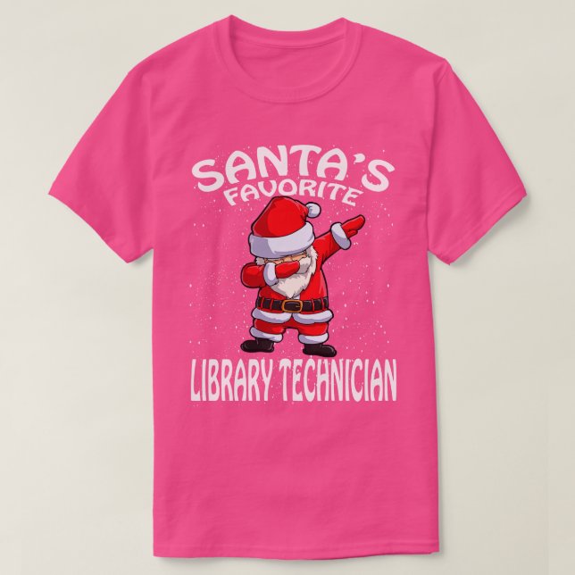 Camiseta Santas Favoritas Biblioteca Technician Christmas (Frente do Design)