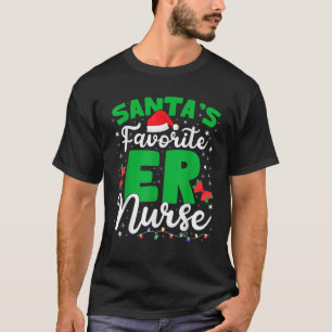 Camiseta Santas Favoritas ER Enfermeira Natal Enfermeiro Xm