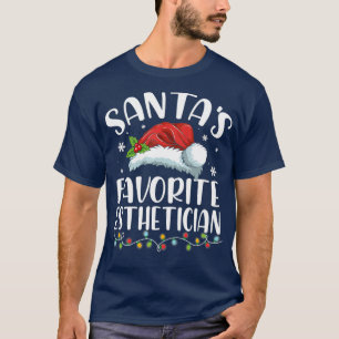 Camiseta Santas favoritas esteticista Natal Santa Hat