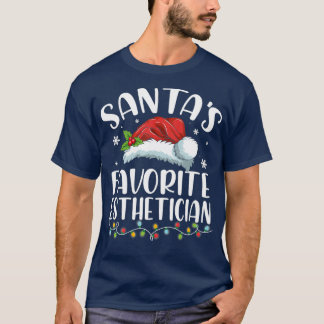 Camiseta Santas favoritas esteticista Natal Santa Hat