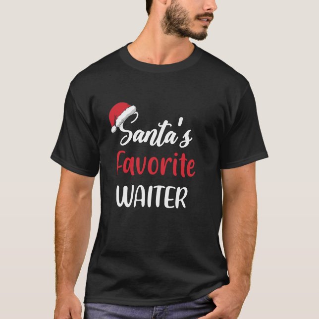 Camiseta Santas Favoritas Garçom Natal Engraçado Presente P (Frente)