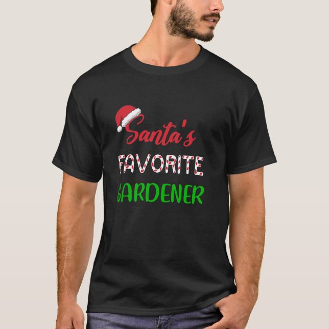 Camiseta Santas Favoritas Gardener Gift Engraçado Natal Paj (Frente)