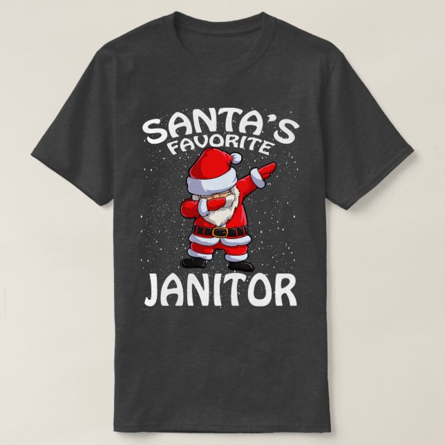 Camiseta Santas Favoritas Janitor Natal (Frente do Design)